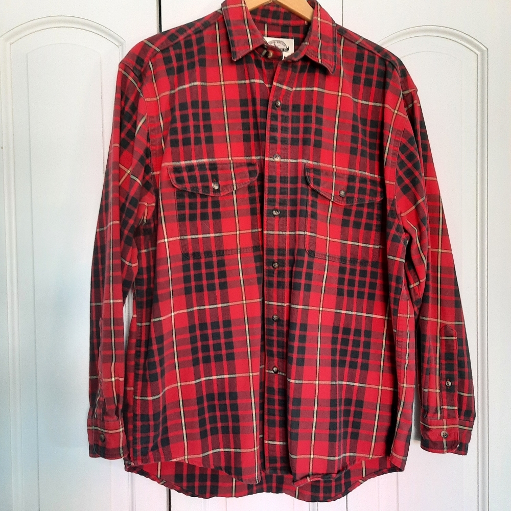 Eddie Bauer Cotton Red Plaid Button-down shirt